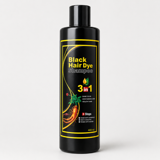 Pack de 2 Black Hair Dye Shampoo 3 en 1 | Shampoo Tinte para Canas