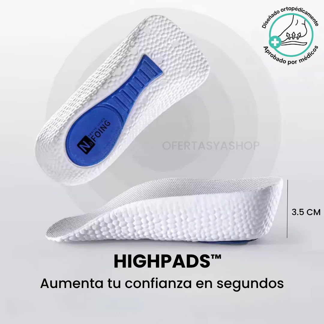 HighPads Plantillas Ortopédicas aumenta 3.5 cm de estatura - Unisex Talla Única